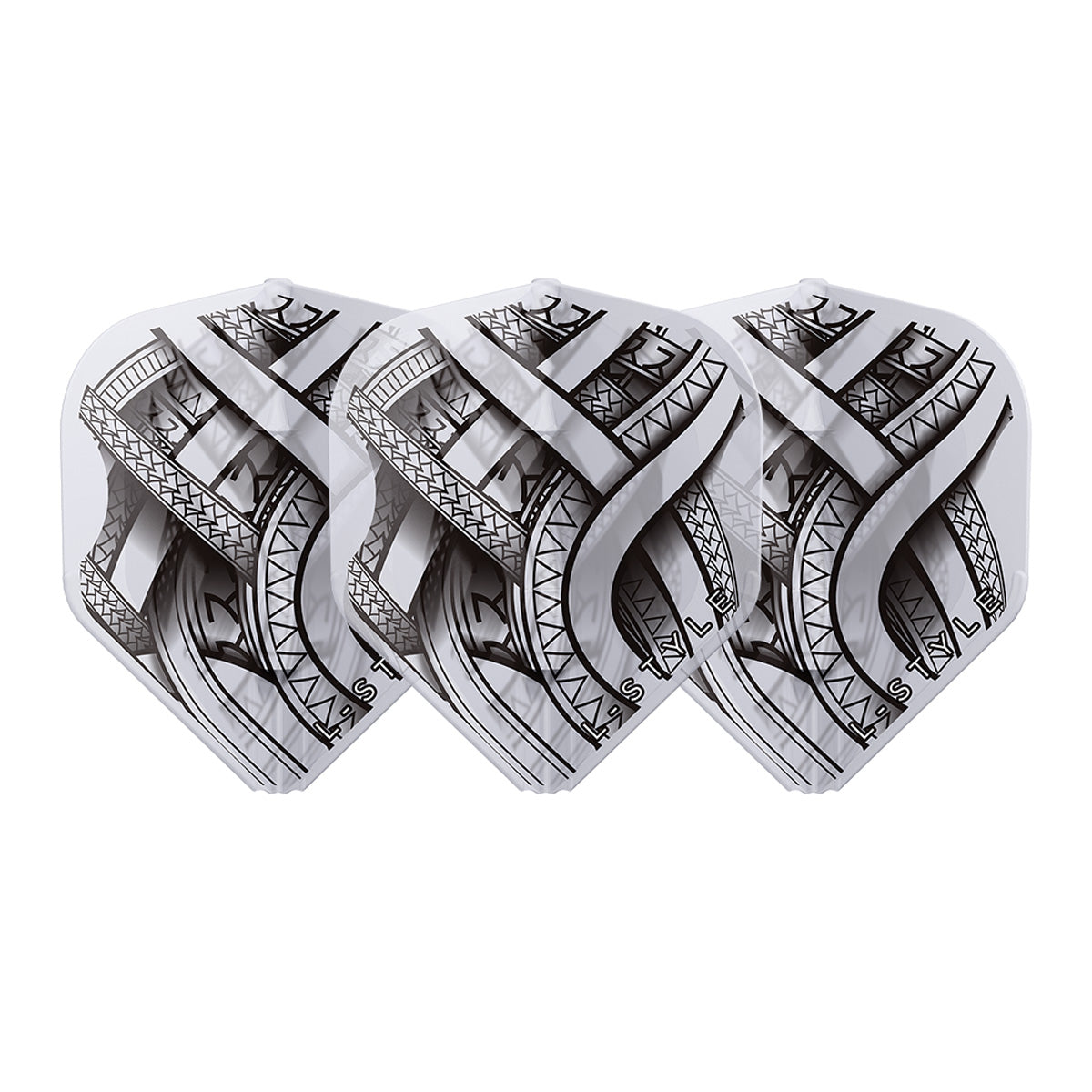 L-Style Mike De Decker Type A EZ Dart Flights Clear White L1 Standard