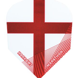 Harrows Marathon England St George Cross Red Stripe Dart Flights (1560)