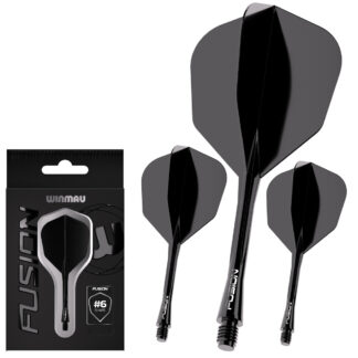 Winmau Fusion Black No.6 Integrated Flights and Shafts