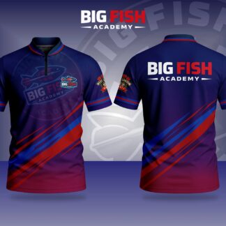Big Fish Academy custom shirt, front and back